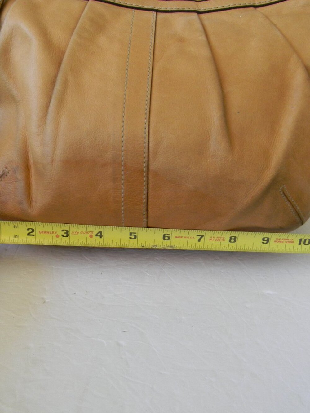 Vintage Coach Ergo Pleated Hobo Bag 12235 Y2K Full Grain Leather Tan Camel - Picture 3 of 11